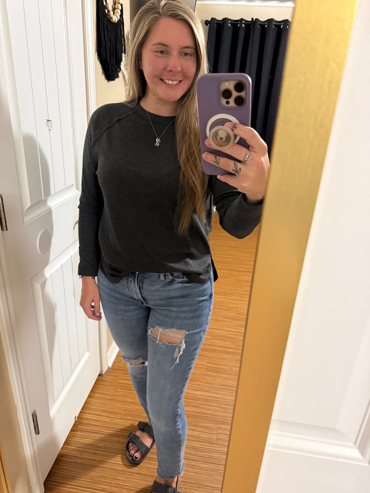 Black Waffle Long Sleeve