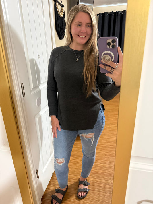 Black Waffle Long Sleeve