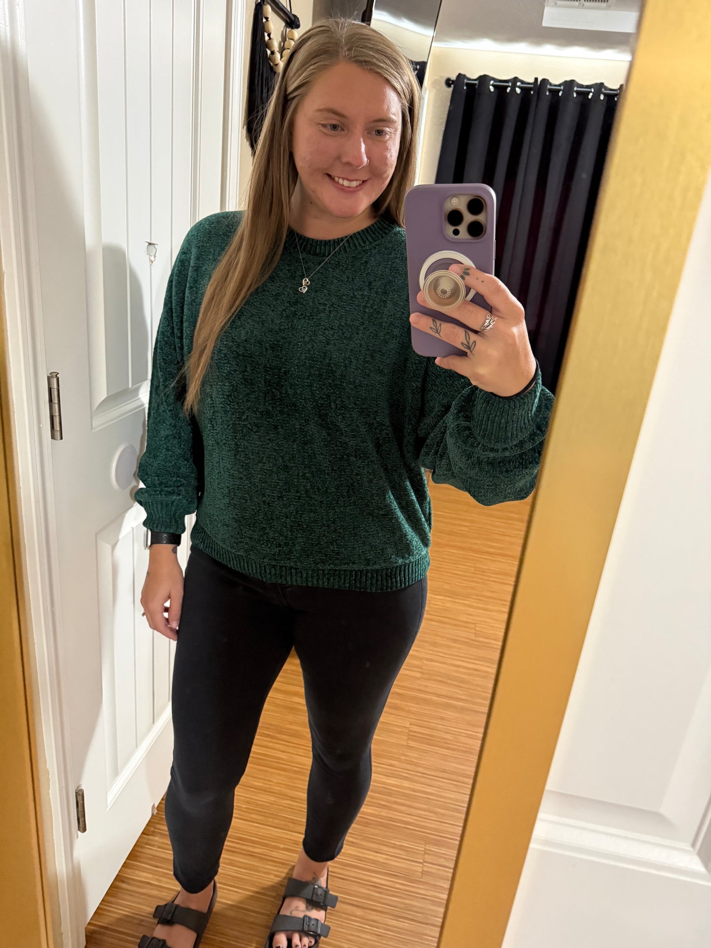 Dark Green Cropped Sweater